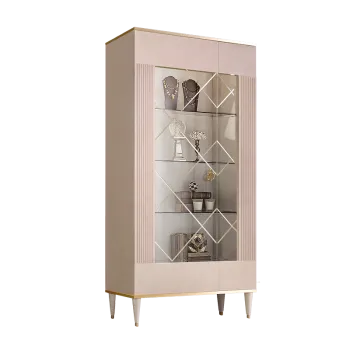 Витрина 2-ств. Римини СОЛО (Латте/Золото) (Левая) РМВ2-2С(s)