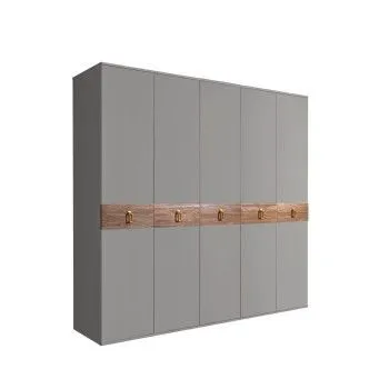 Шкаф 5-ти дв. Bogemia Wood Fa (Серый/Золото) БМШ2/5(Wo)