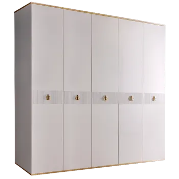 Шкаф 5-ти дверный Римини СОЛО (Белый/Золото) РМШ2/5(s)