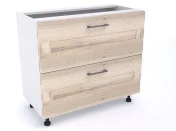 Стол с ящиками СЯ-90 (2), Дублин (900*470*820) Дуб галифакс белый, 21623