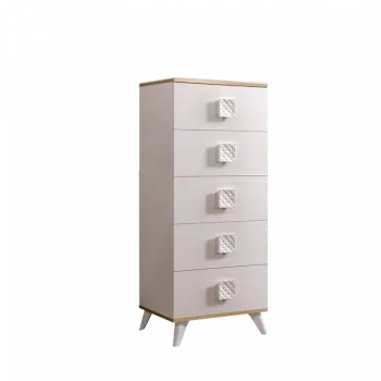 Комод узкий Диора слоновая кость/золото ДКМ-2