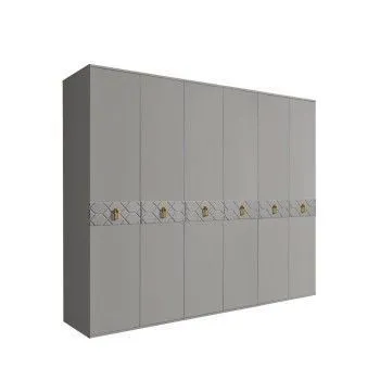 Шкаф 6-ти дв. Bogemia Farfalle (Серый/Золото) БМШ2/6(Fa)