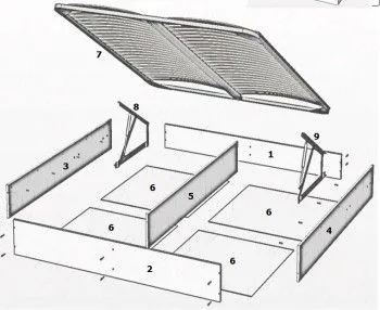 Ящик с подъемным механизмом Илона 180x200 см караваджо