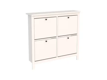 Обувница Сага с 4 откидными ящиками 113х108 белая