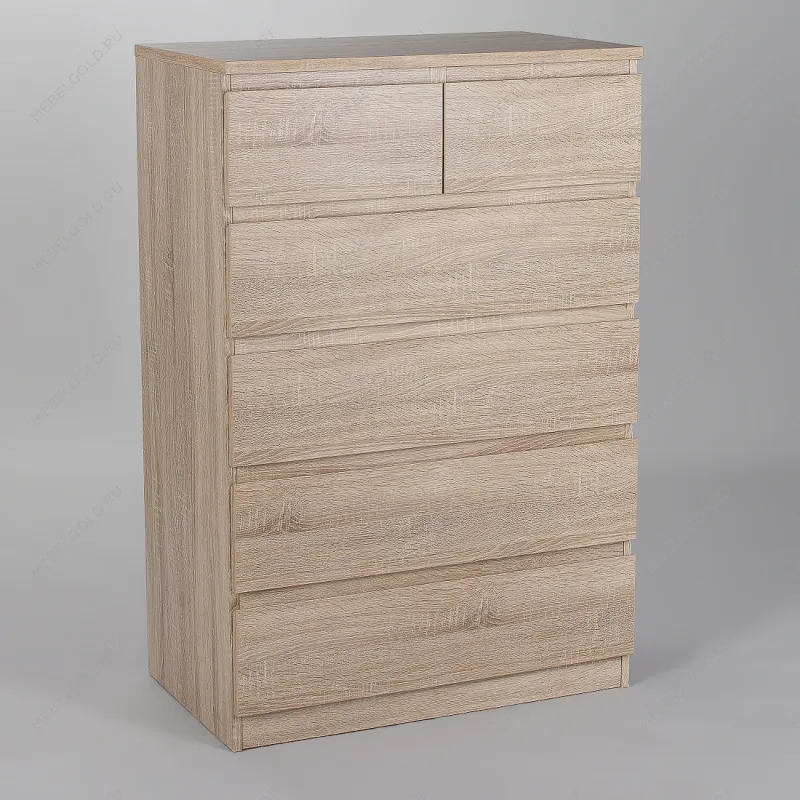 Комод Мальта, 4+2 ящика, с доводчиками, 80х48х121см, дуб сонома