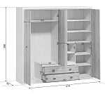 Шкаф платяной Коен SZF4D2S ясень снежный | изображение 2