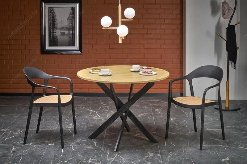 Стол обеденный Halmar EDGAR (дуб золотой/черный) | изображение 9