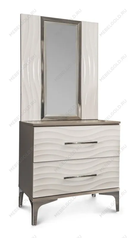 Зеркало Гравита для прикроватной тумбы белый глянец