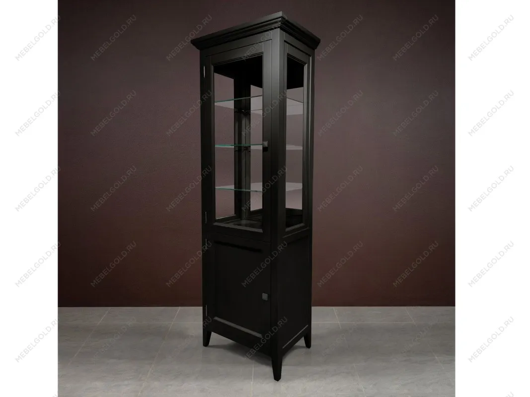 Витрина 1 дверная левая с зеркалом Manhattan (Черный) | изображение 3