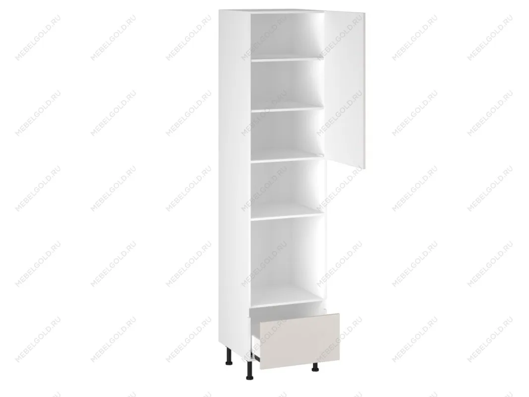 Шкаф-пенал 1080 П-1, Виста (600*586*2576) Экокожа Белый, 26295 | изображение 1