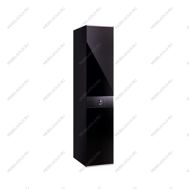 Шкаф 1-но дверный Римини СОЛО (Черный/Серебро) РМШ2/1(s)