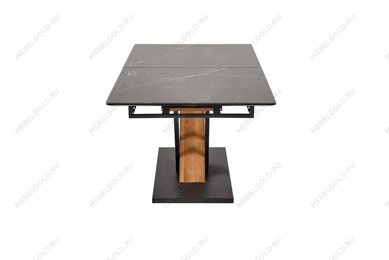 Стол обеденный Halmar VOLANT 140 (черный мрамор/дуб золотой) | изображение 4