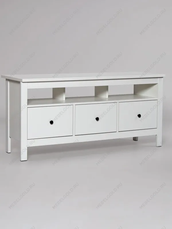 Тумба ТВ Сага, 3 ящика, 131х42х63 см, белая | изображение 10