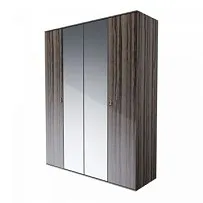 Шкаф 4-х дверный с зеркалом Римини (Орех империя/Золото) РМШ1/4