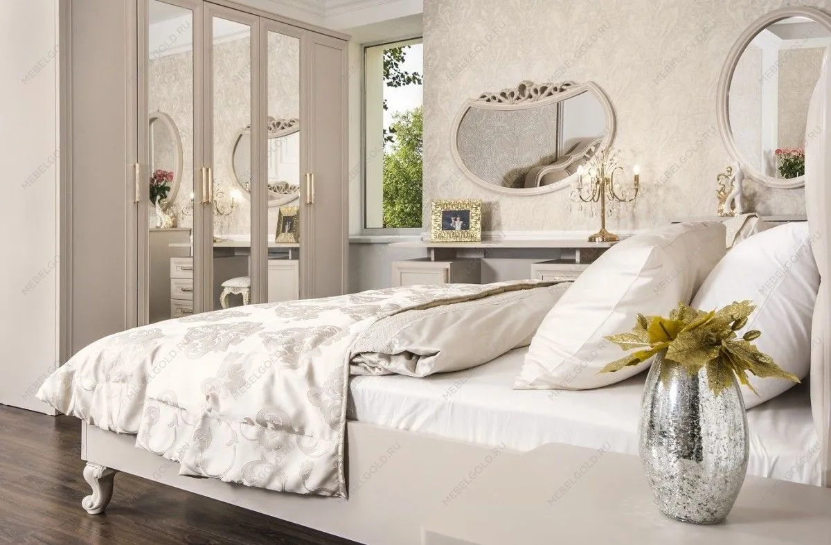 Шкаф Мокко 5-дверный с зеркалом бежевый | изображение 4