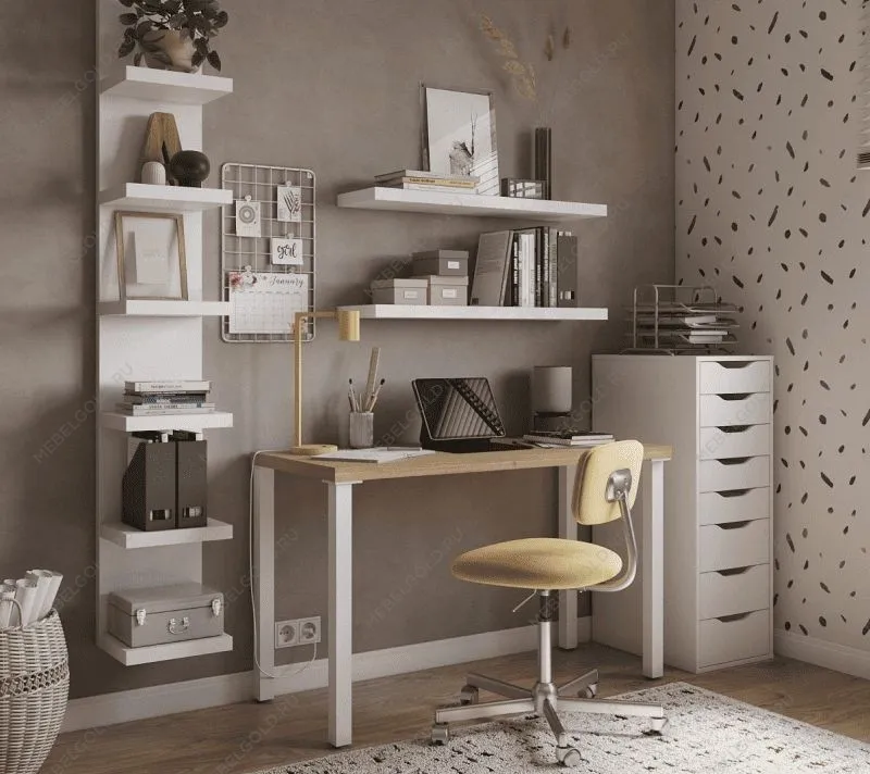 Лобня - ИНГАР стол письменный ИКЕА / IKEA 2/ТТ 140x75x55, дуб беленый/белый | изображение 3