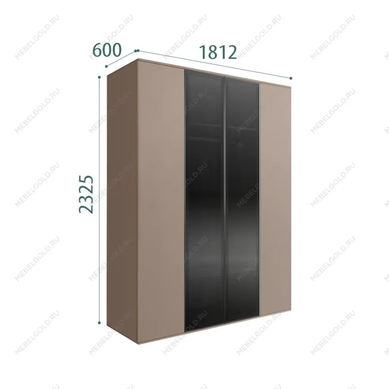 Шкаф 4-х дв. Bogemia Air (Мокка/Черный) БМШ2/4(2)