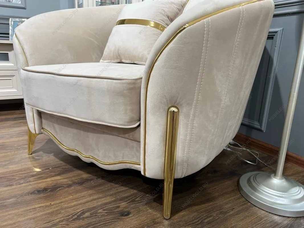 Кресло Лара бежевый золото | изображение 4