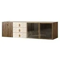 Комод 2.1м Bogemia Woodline Fly Wood Fa (Слоновая кость) (Novabuk/Золото) БМКМ-5[5][10]