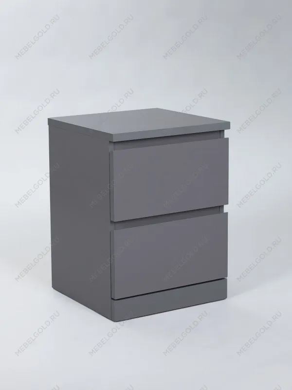Тумба прикроватная Варма, 2 ящика, 40х55х40 см, эмаль серая | изображение 9