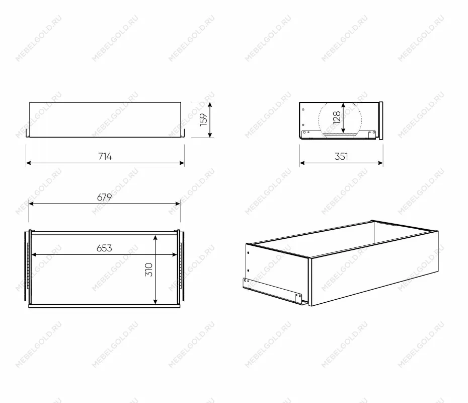 Ящик выдвижной к шкафу МАКС, 68х36х16 см, белый | изображение 7