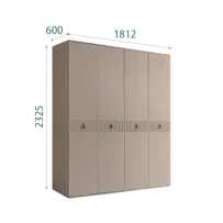 Шкаф 4-х дверный Римини СОЛО (Мокка/Серебро) РМШ2/4(s)