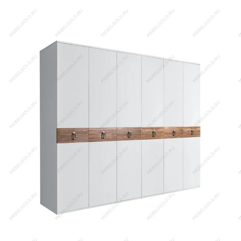 Шкаф 6-ти дв. Bogemia Wood Fa (Белый/Хром) БМШ2/6(Wo)