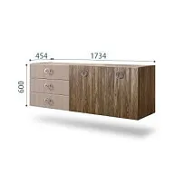 Комод 1.6м Bogemia Woodline Fly Wood Fi (Мокка) (Novabuk/Хром) БМКМ-4