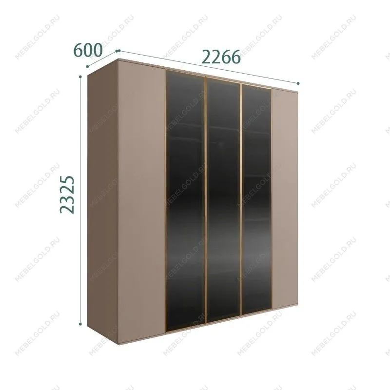 Шкаф 5-ти дв. Bogemia Air (Мокка/Золото) БМШ2/5(3)