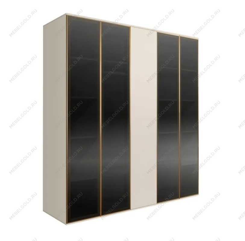 Шкаф 5-ти дв. Bogemia Air (Слоновая кость/Золото) БМШ2/5(4)