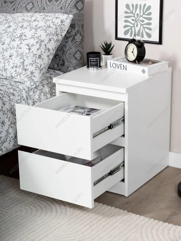 Тумба прикроватная Мальта, 48х40х54 см, белая | изображение 4