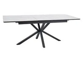 Стол обеденный Signal LOGAN Ceramic раскладной (белый/черный мат)