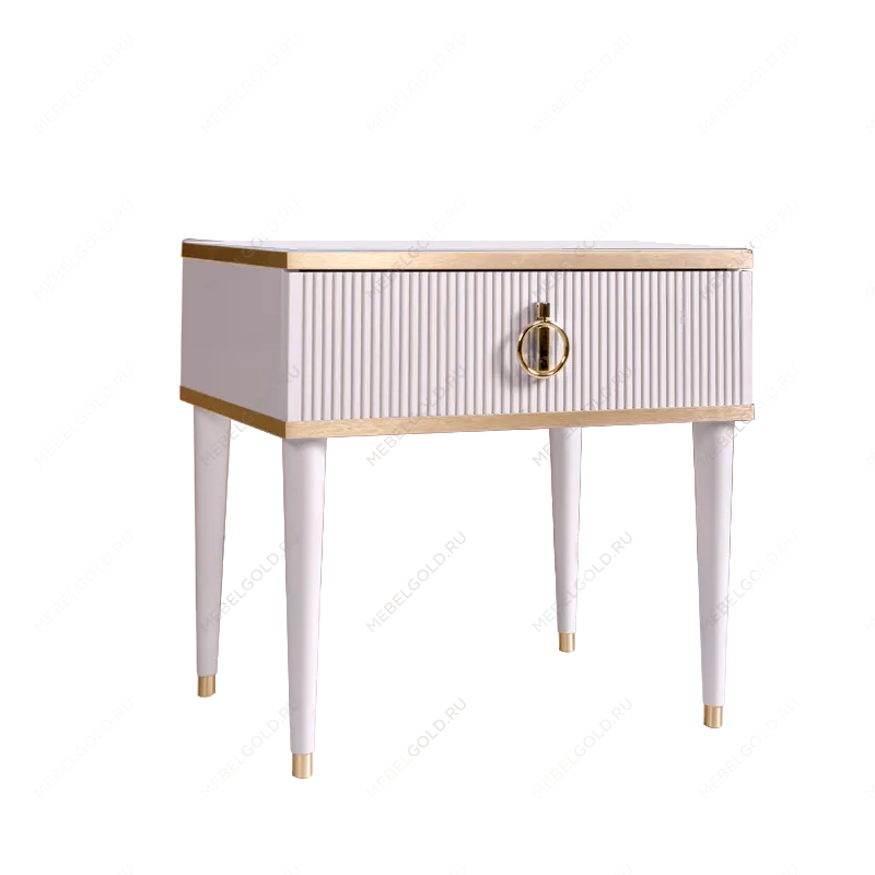 м. Марьина Роща - Тумба прикроватная (левая/правая) Римини СОЛО (белый золото) РМТП-1 (s)