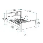 Кровать двуспальная Сага, 140х200 см, белая/ясень | изображение 9