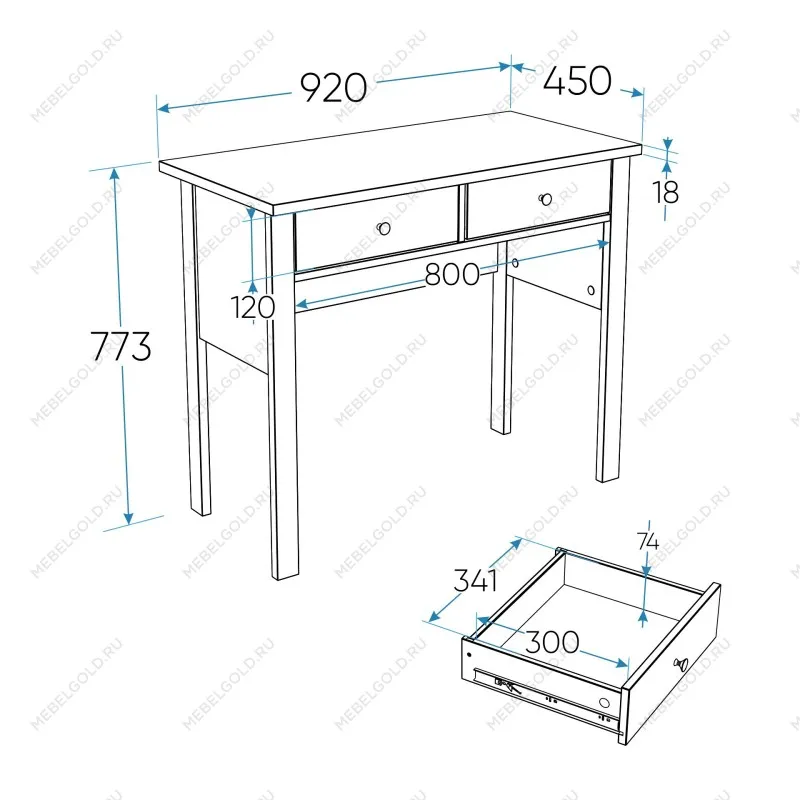 Стол туалетный Сага, 92х45, белый | изображение 15