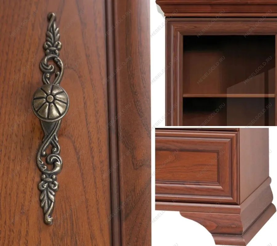 Шкаф с витриной Кентаки REG1W1S каштан - Выставка м. Марьина роща | изображение 3