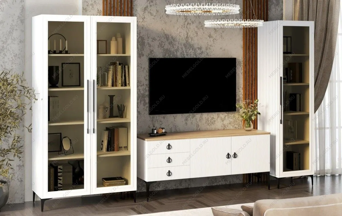 Гостиная Стелла 1+тв+2 белый