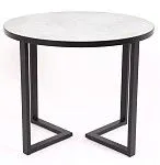 Стол круглый Лофт Зиг-Заг (ЛДСП 32 мм /Мрамор сетте 1468/ кромка чёрная) | изображение 2