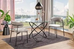 Стол обеденный Signal ORBIT 100 (прозрачный/черный)