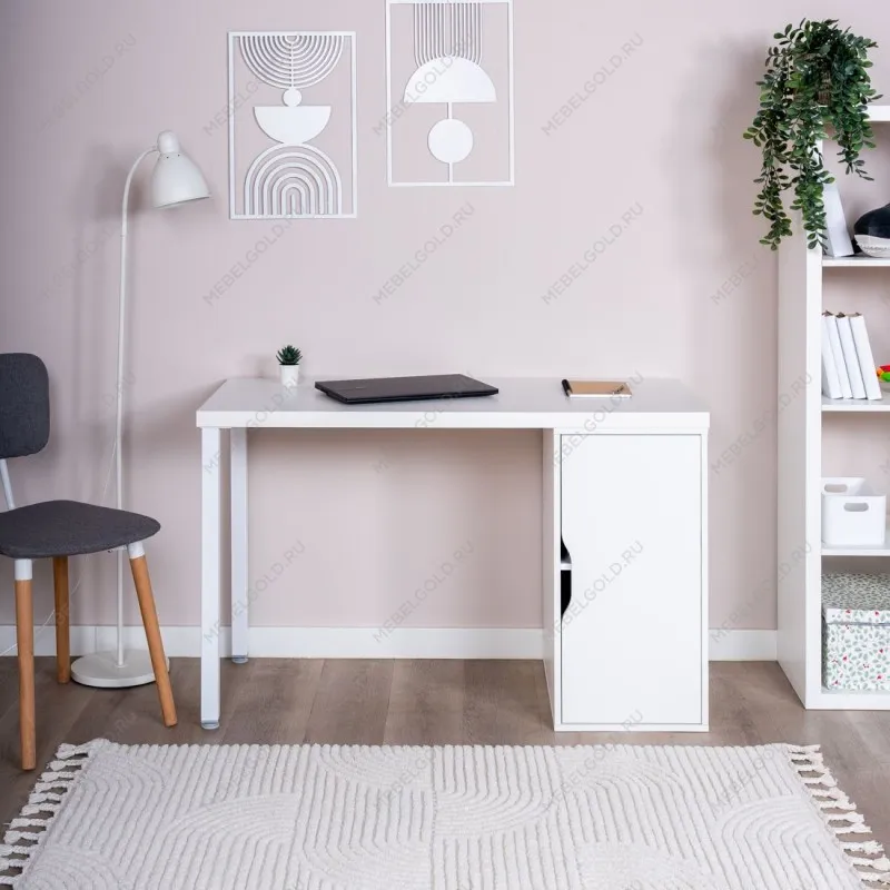 ИНГАР 2/ДВ/T стол письменный 140x75x55, белый | изображение 3