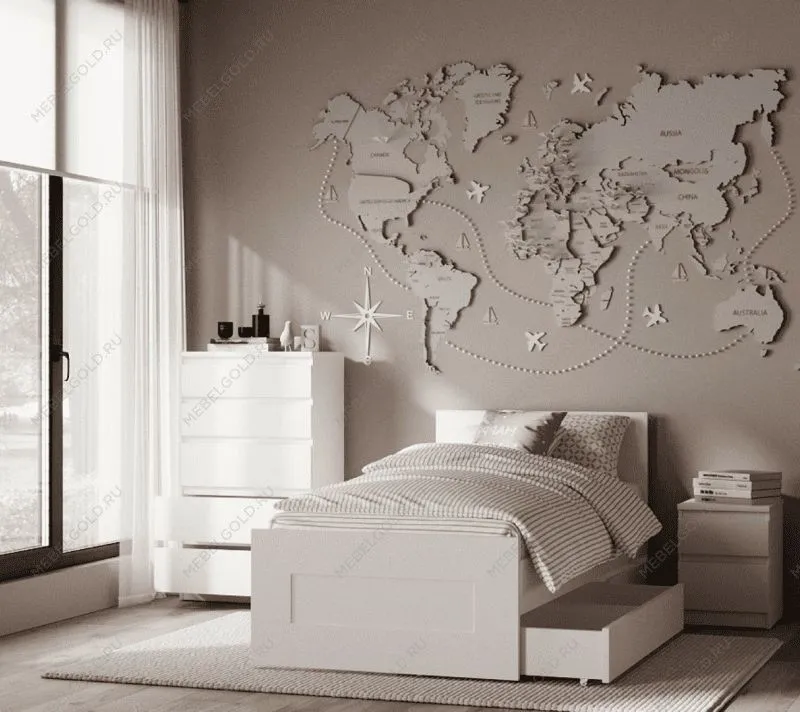 Балашиха - Тумба прикроватная Кастор, 2 ящика, 40х37х49 см, белая | изображение 4