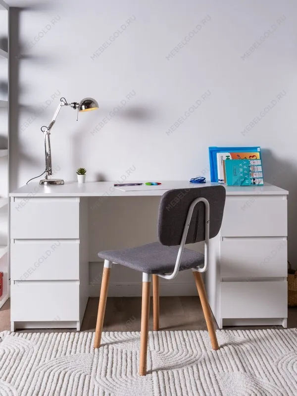 Стол письменный Кастор, 6 ящиков, 151х65х75 см, белый | изображение 8