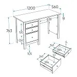Стол письменный Сага, 120х56, белый | изображение 10