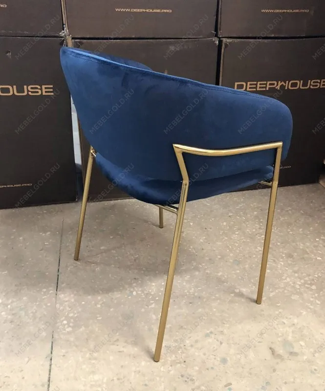 м. Марьина Роща - Стул Пиза темно-синий бархат ножки матовое золото | изображение 2