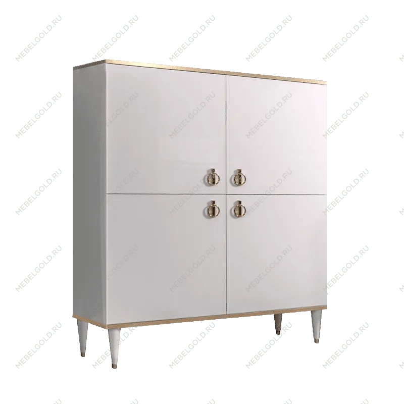 Пенал 4 двери Римини (Белый/Золото) РМП-3