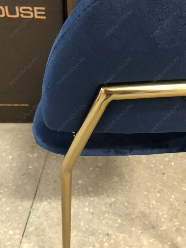 м. Марьина Роща - Стул Пиза темно-синий бархат ножки матовое золото | изображение 6