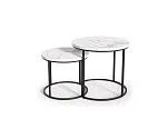 Комплект Halmar OREO, 2 стола журнальных (белый мрамор/черный) | изображение 2
