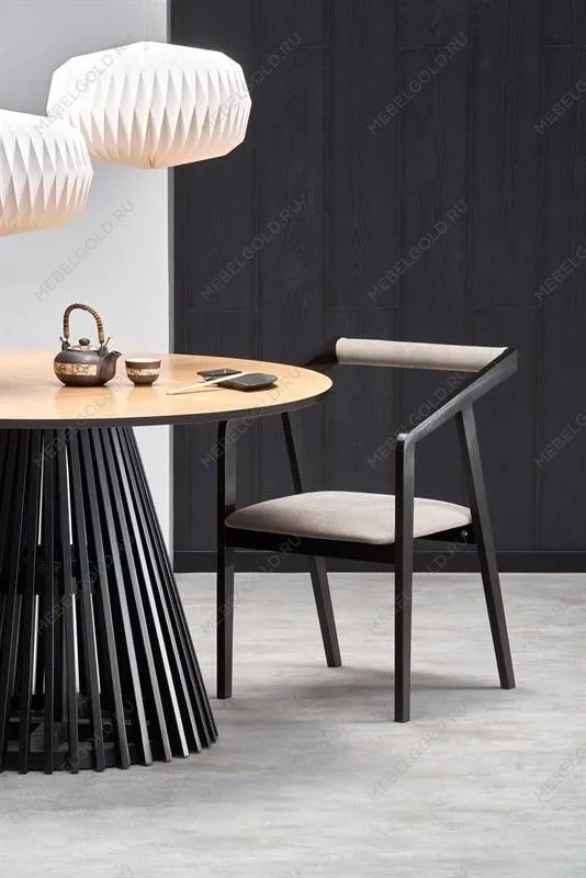 Стол обеденный Halmar MIYAKI 120 (дуб натуральный/черный) | изображение 7