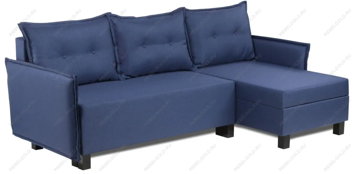 Диван-кровать угловой КИРКАС, 217х90х77 см, синий