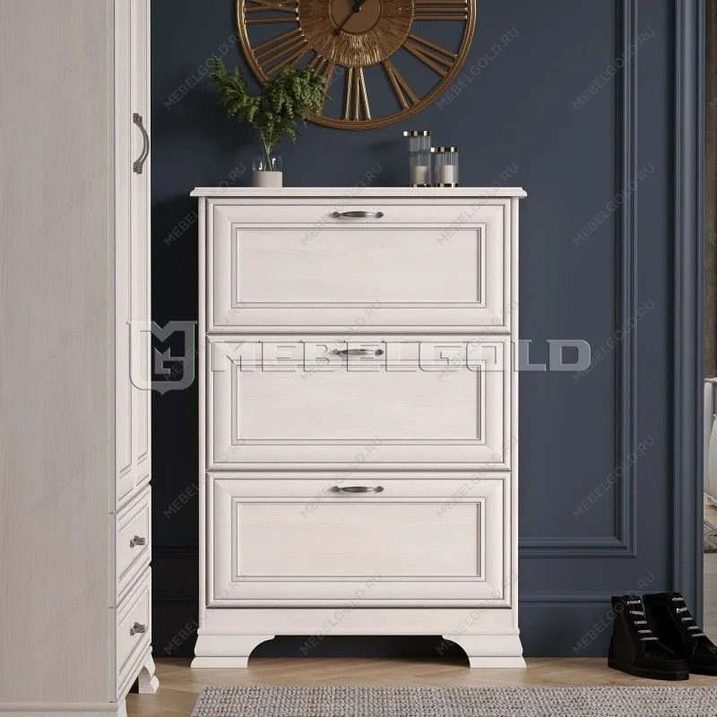 Обувница Тиффани 3D вудлайн кремовый | изображение 1